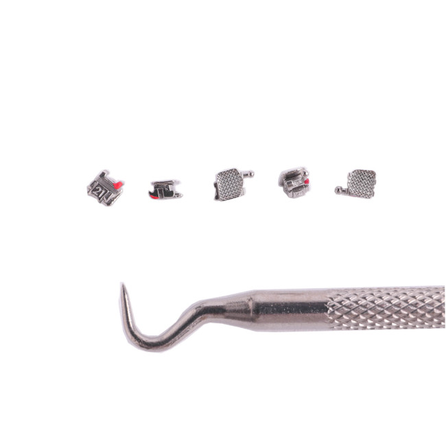28Pcs  Dental Orthodontic Bracket Braces Self Ligating Mini Roth/MBT Slot 022 Hooks 345 with Buccal Tubes