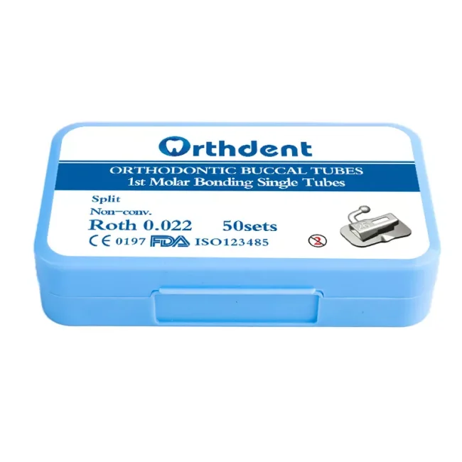 2 cajas 400 Uds tubos bucales de ortodoncia unión no convertible soldadura dividida 1er molar MBT Roth 022