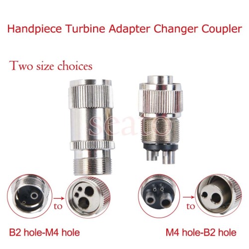 1PCS dental Handpiece Turbine Adapter Changer Coupler transform 2-hole/4-hole handpiece to 4 hole/2 hole dental tools