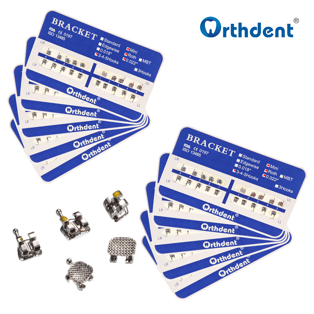 10Packs Dental Orthodontic Brackets Braces Metal Mini Roth/MBT/Edgewise