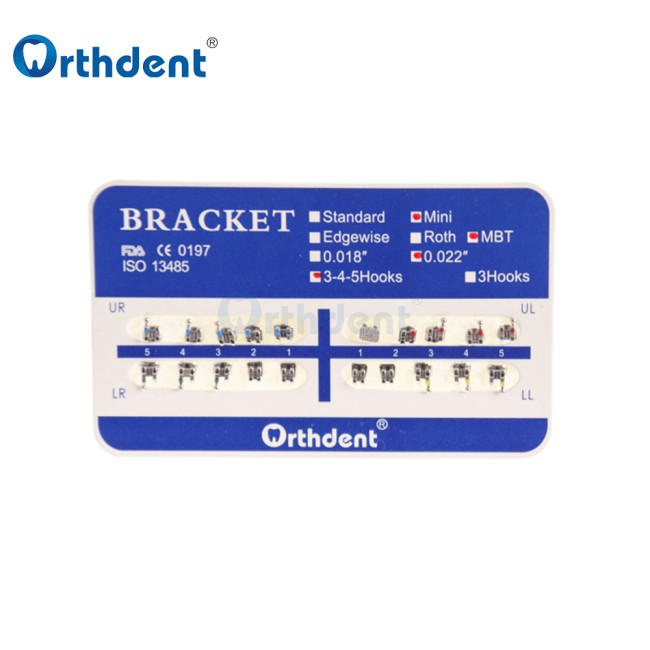 10Packs Dental Orthodontic Brackets Braces Metal Mini Roth/MBT/Edgewise 022/018 Hooks 3-4-5 For Dental Treatment