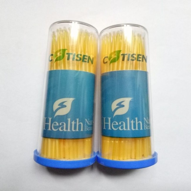 Dental Disposable Micro Applicators Brushes Oral Care fine Yellow 100pcs/Box