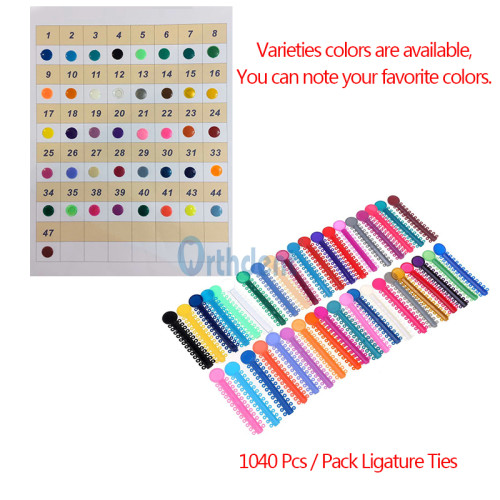 1040 Pcs / Pack Dental Orthodontic Ligature Ties Elastic Rubber Bands Varieties Colors To Choose From