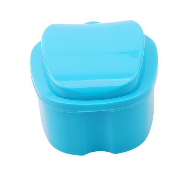 Denture Case, Denture Cup with Strainer,Denture Bath Box False Teeth Storage Case Box with Strainer for Travel Cleaning.