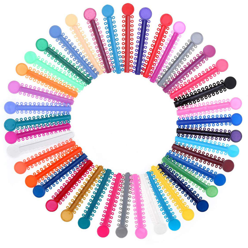 AZDENT Orthodontic Elastic Ligature Ties Rubber Bands Single/Double Color Brace