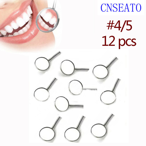 10Pcs Dental Mouth Mirror Replaceable dental mirror lens Stainless Steel Mirrors Tooth Glimpse Mouth Inspect Instrument Mouth Mirror Equipment  4# 5#