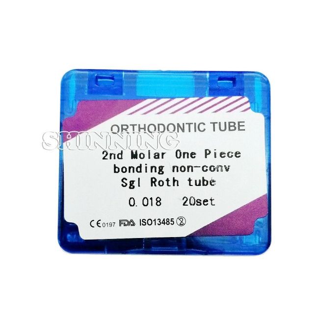 80Pcs Dental Orthodontic Buccal Tubes Monoblock Roth MBT 022 018 Bondable 1st 2nd Molar Non Convertible