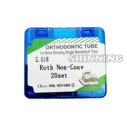 80Pcs Dental Orthodontic Buccal Tubes Monoblock Roth MBT 022 018 Bondable 1st 2nd Molar Non Convertible
