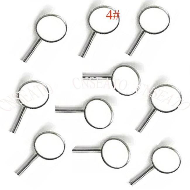 10Pcs Dental Mouth Mirror Replaceable dental mirror lens Stainless Steel Mirrors Tooth Glimpse Mouth Inspect Instrument Mouth Mirror Equipment  4#