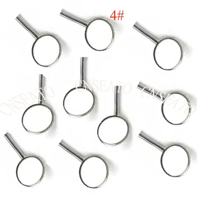 10Pcs Dental Mouth Mirror Replaceable dental mirror lens Stainless Steel Mirrors Tooth Glimpse Mouth Inspect Instrument Mouth Mirror Equipment  4#