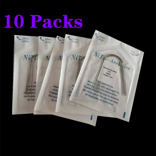 10 pack Dental Orthodontic NiTi Arch Wire Lingual Heat-Activated Arch Wires(Round)