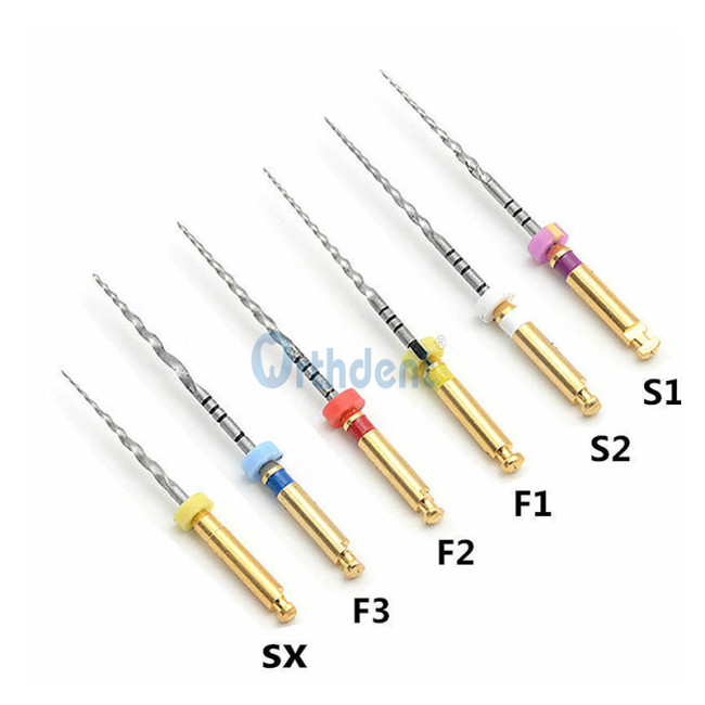 6Pcs/Set Dental Files Niti Rotary Super File Root Canal Engine Use Normal/Enhanced Version Assorted Size SX-F3 21/25 Mm