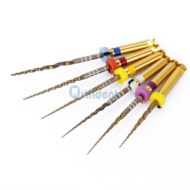 6Pcs/Set Dental Files Niti Rotary Super File Root Canal Engine Use Normal/Enhanced Version Assorted Size SX-F3 21/25 Mm