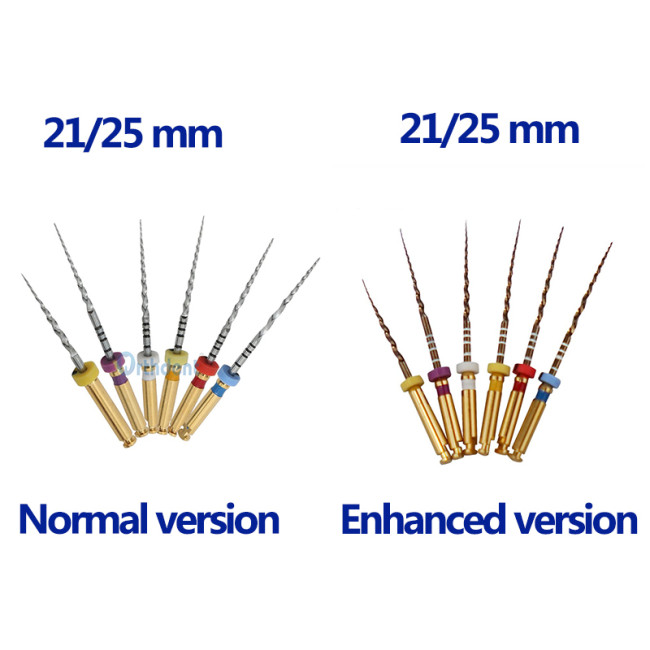 6Pcs/Set Dental Files Niti Rotary Super File Root Canal Engine Use Normal/Enhanced Version Assorted Size SX-F3 21/25 Mm