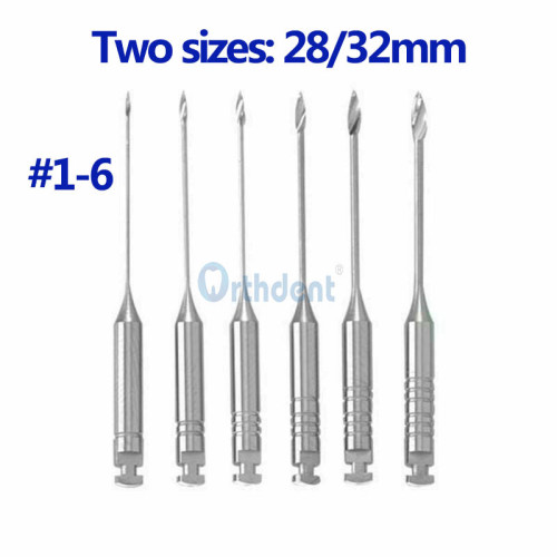 6Pcs/Box Dental Gates Drills/Endodontic Pesso Reamers 28/32 Mm Assorted Size #1-6 For Endodontic Root Canal