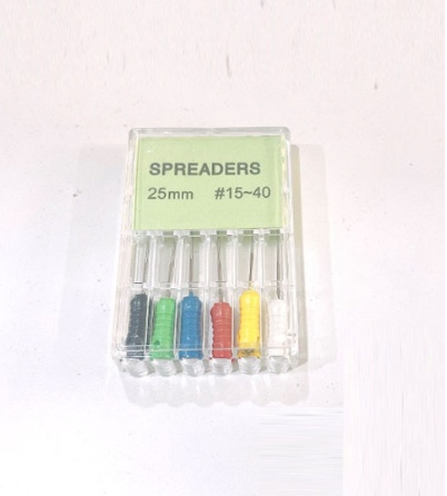 Orthdent 6 Pcs /Box Dental Spreaders Orthodontic Pluggers 21/25 Mm #15-40 Stainless Steel Dental Endo Hand Files mentor implant