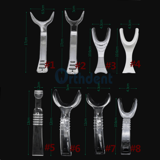 8Pcs/Set Dental Mouth Opener Intraoral Cheek Retractor Lip Double-Head T Y Shape Expander