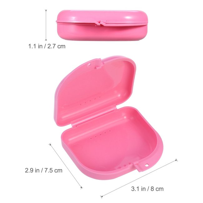 1pcs Dental Orthodontic Retainer Denture Storage Case Box Mouthguard Container erforated Tooth Box Holder Holder Box5 Colors