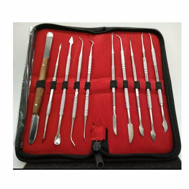 Orthdent 10Pcs/Set Dental Wax Carving Tool Set Stainless Steel Versatile Lab Equipment Dentistry Instrument Teeth Whitening Kit