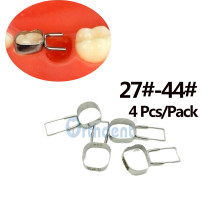 4Pcs/Pack Dental Orthodontic Braces Preformed Space Maintainer Molar Bands Loops 2nd Molar 27#-44#