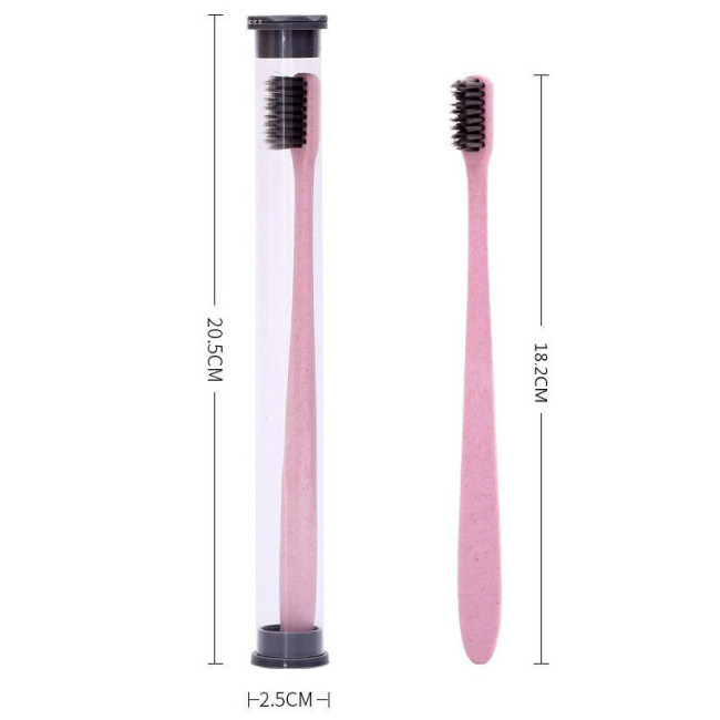 Bamboo Charcoal Toothbrush Adult High Quality Soft Wheat Toothbrush Portable Tube a Toothbrush Wholesale
