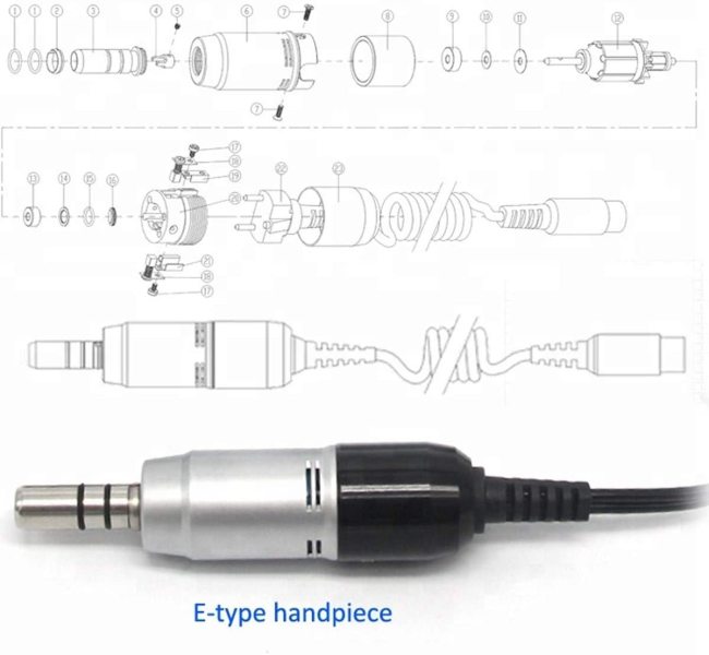 Dental Portable Low Speed Micro-motor Hand Shank E-type M33E Handle 35000 RPM for Polishing Machine