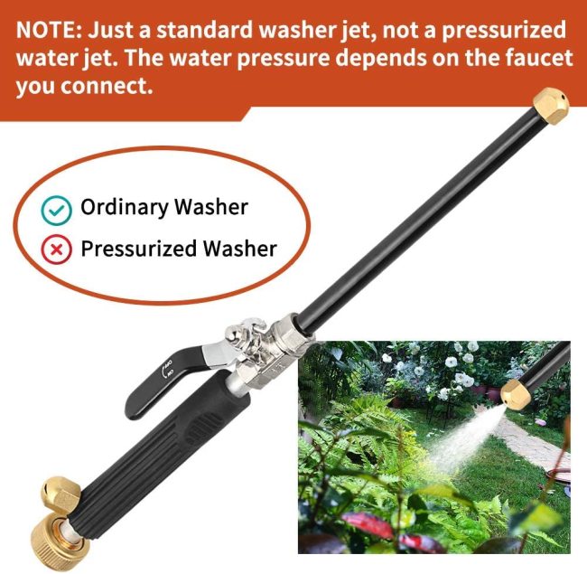 Portable Jet High Pressure Power Washer Gun Pressure Washer Wand Extension, High Pressure Hose Nozzle Attachment Wand for Garden and Car Hose