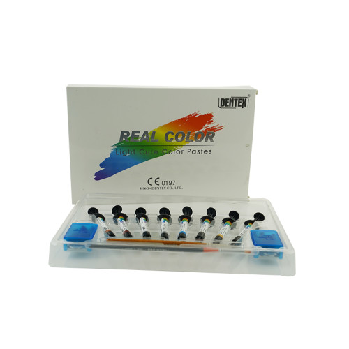 DENTEX Dental Light Cure Color Composite Dyeing Material Kit 8 Colors are Available for Custom Shade