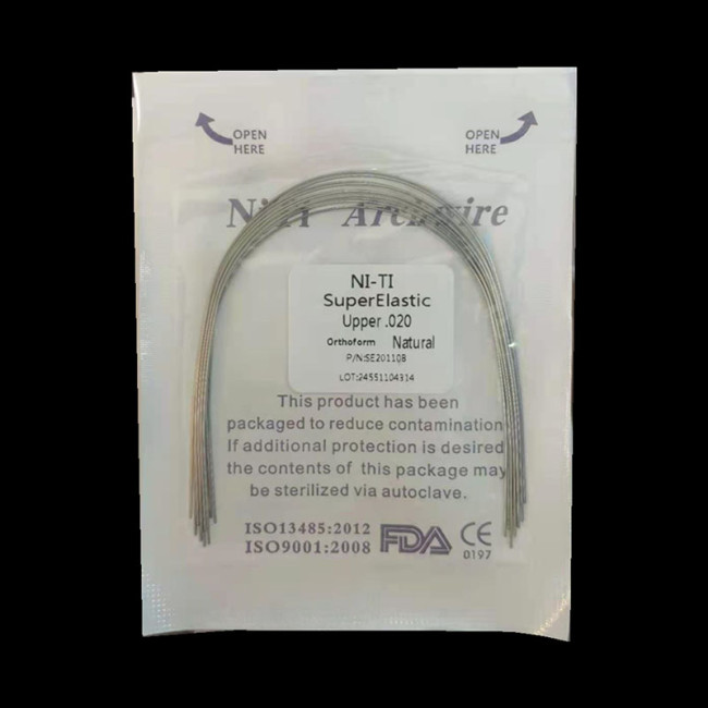100Pcs/10 Packs Dental Orthodontic Niti Arch Wire Super Elastic Round Natural 012 - 020 Upper/Lower