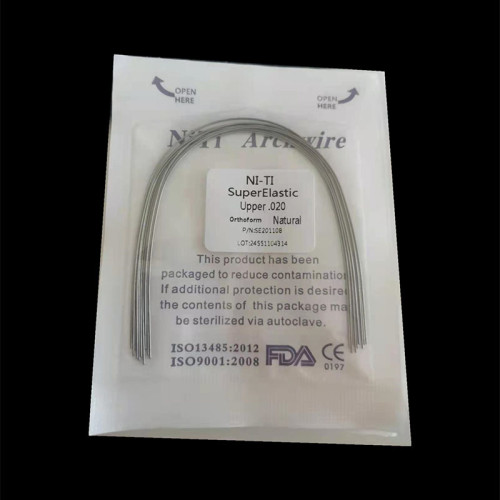 100Pcs/10 Packs Dental Orthodontic Niti Arch Wire Super Elastic Round Natural 012 - 020 Upper/Lower