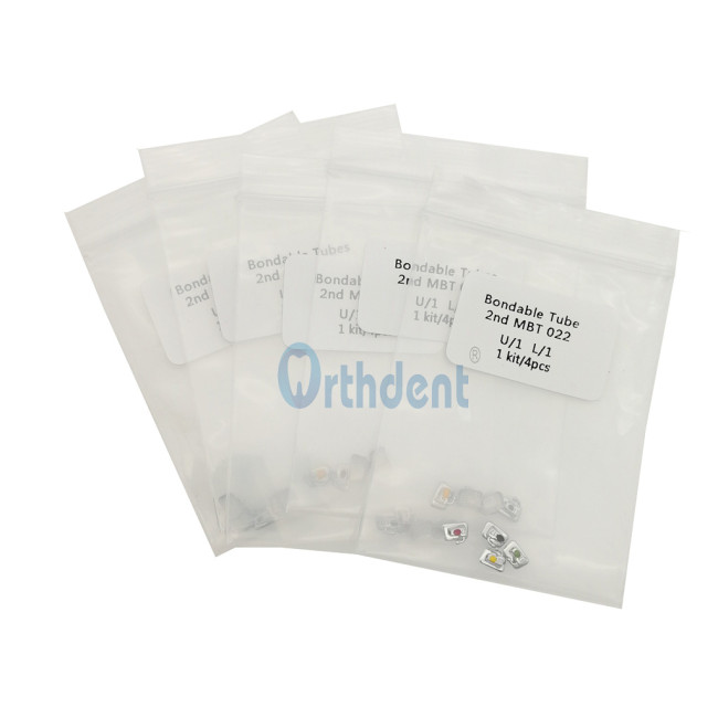 Orthdent 10 Kits Dental Bondable Buccal Tubes Convertible/Non-Convertible Split Welding Tube 1st/2nd Roth/MBT 022/Roth 018 U1 L1