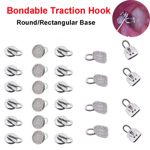 10Pcs/Pack Dental Orthodontic Traction Hook Bondable Round/Rectangular Type Caplin Hooks