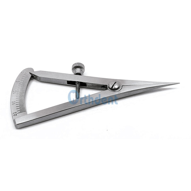 Dental Gauge Caliper Curved/Straight Head Stainless Steel Ruler 0 - 20/40 MM Scale Surgical for Measure Dentistry Lab Tools Materials