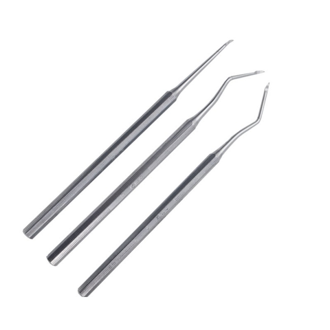 1Pc Dental Stainless Steel Root Tip Pick Elevator Octagonal Handle 3Sizes