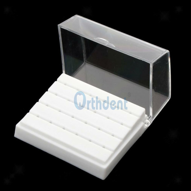 Dental Plastic Bur Holder Burs Block Case Box 24 Holes Burs for Dentist
