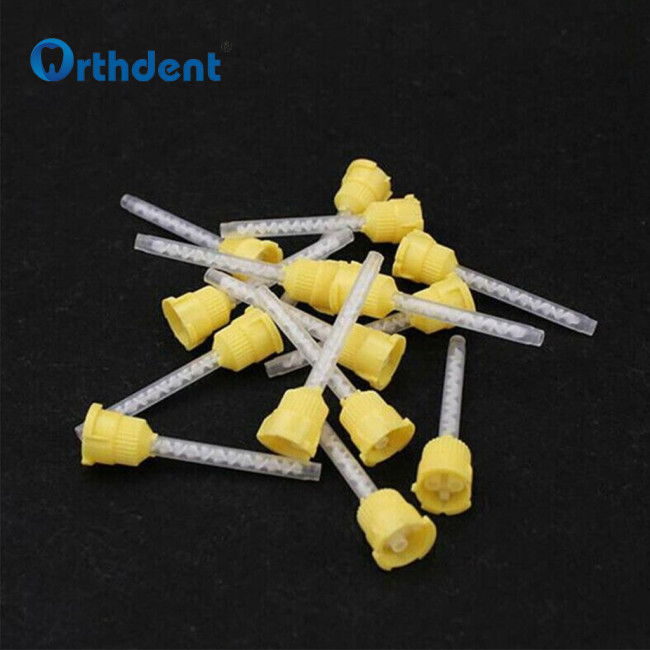 50Pcs/Set 1:1 Dental Impression Mixing Syringe Mixing Head Disposable Silicone Rubber Mixing Tips