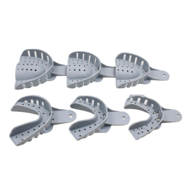 6Pcs/Set Dental Thermoplastic Shaped Tray Perforated Impression Tray Dentist materials
