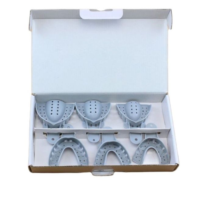 6Pcs/Set Dental Thermoplastic Shaped Tray Perforated Impression Tray Dentist materials