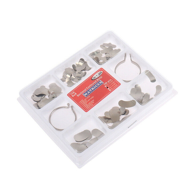 100pcs Dental Matrix Sectional Contoured Metal Matrices Bands Dental Matrix Rings Dental tools