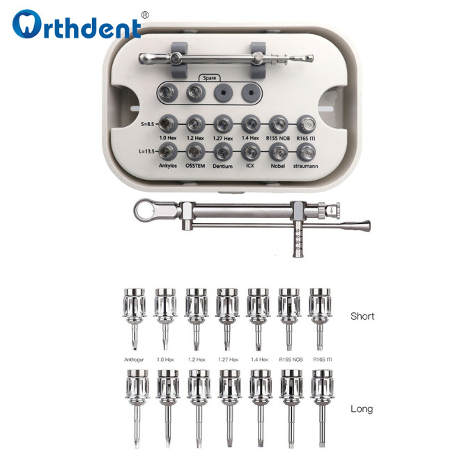 Orthdent 1Set Dental Implant Tool Kit Dentistry Universal Hand Driver Implant Torque Screwdrivers Wrench Dentist Dental Implant