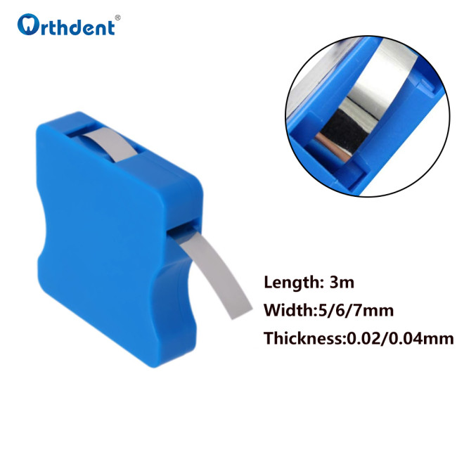 Orthdent 3 Meter/Roll Stainless Steel Matrice Bands 5mm/6mm/7mm Width 0.025mm Thichness Elastic Steel Matrix Strips Micromotors