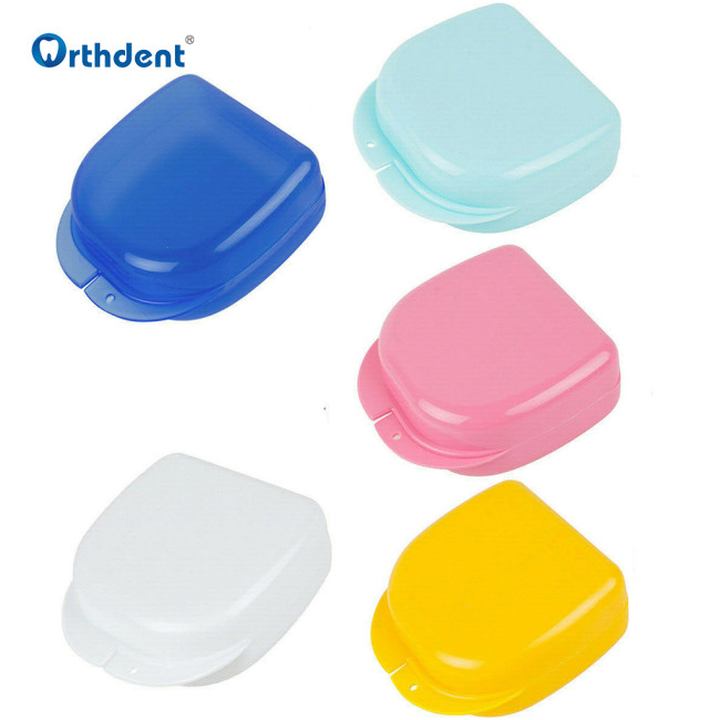 1Pcs Dental Orthodontic Denture Box Dentute Retainer Storage Box Cases Container Denture Care Products Invisalign Retainer Case Five Color Choose