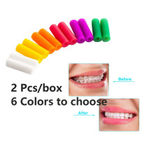 2 Pcs/Box Dental Aligner Chewies Chompers Orthodontic Braces Oral Hygiene for Aligner Trays with Handheld Stick