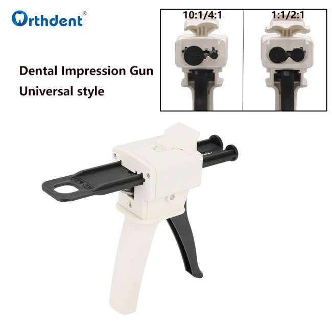 Dental Impression Gun Universal Silicon Rubber Delivery Gun Dispensing Gun 1:1/2:1 10:1/4:1 Dentistry Tool