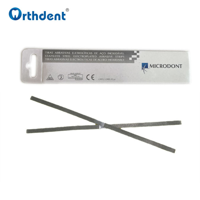 12Pcs/Kit Dental Metal Polishing Stick Strips Single Double Side Alumina-Plated Sanding Surface Width 4 Mm Dentist Materials