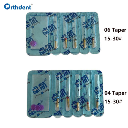 5Pcs/Set Dental Root Canal Files 04 06 15-30# Taper Dental Rotary File For Teeth Treatment Dentist Materials  Assorted