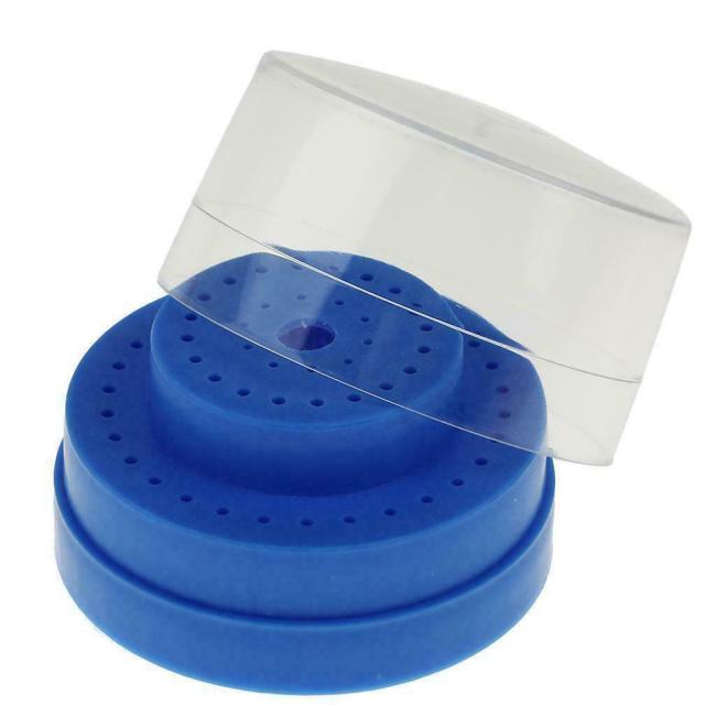 60 Holes Dental Burs Holder Bur Block Case Box With Plastic Lid Blue Dentist Drill Placement Box Disinfection Holder Dental Tool