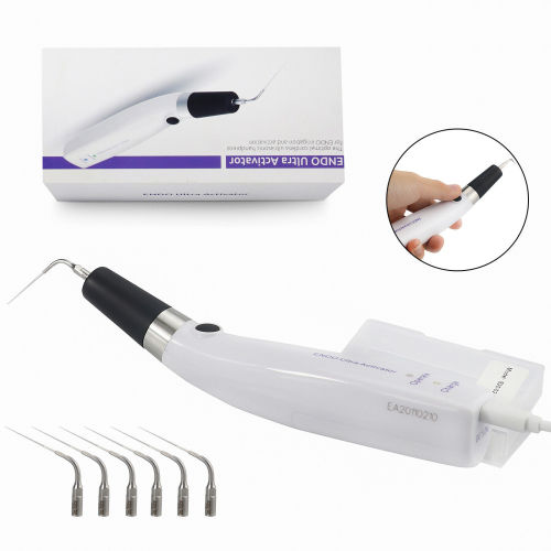 Orthdent 1Set Dental Endo Ultra Activator Handpiece Endo Irrigator Cordless with 6 Tips Wireless Cordless Cleaning Dental Equipment Tools