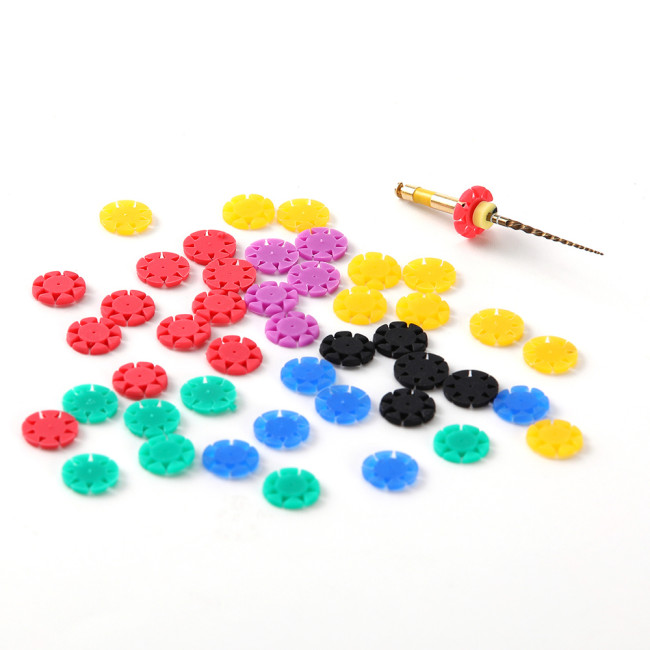 Orthdent 100Pcs/Color Dental Root Canal File  Marking Circle Ring Silicone Counting Stopper Disinfection (Not Include The Files)