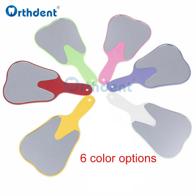 Orthdent Dental Handle Oral Mirror Tooth Inspection Instrument Teeth-Shape Dental Care Mirror Color Optional Dentist Equipment